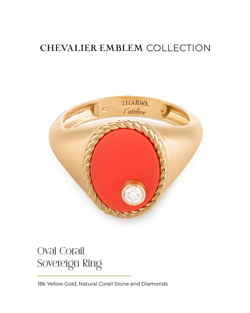 Oval corail sovereign ring