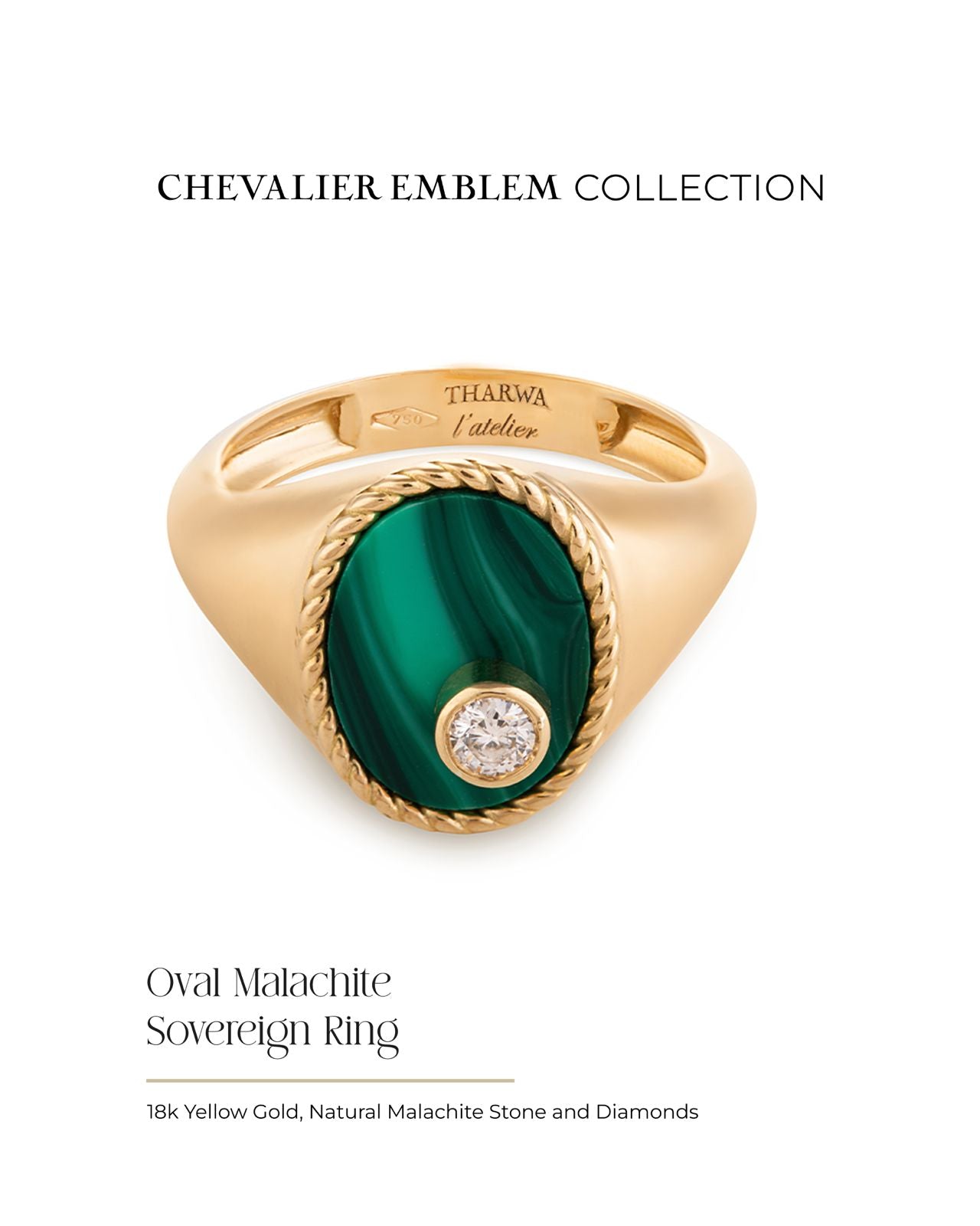 Oval Malachite Sovereign Ring